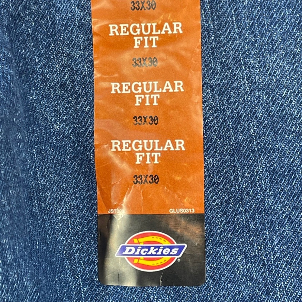 NWT Dickies Blue Jeans Regular Fit Straight Leg 5 Pocket Workwear Mens 33x30 - Picture 3 of 7